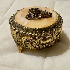 Vintage Ornate Gold and Cream Decorative Music Box - Works